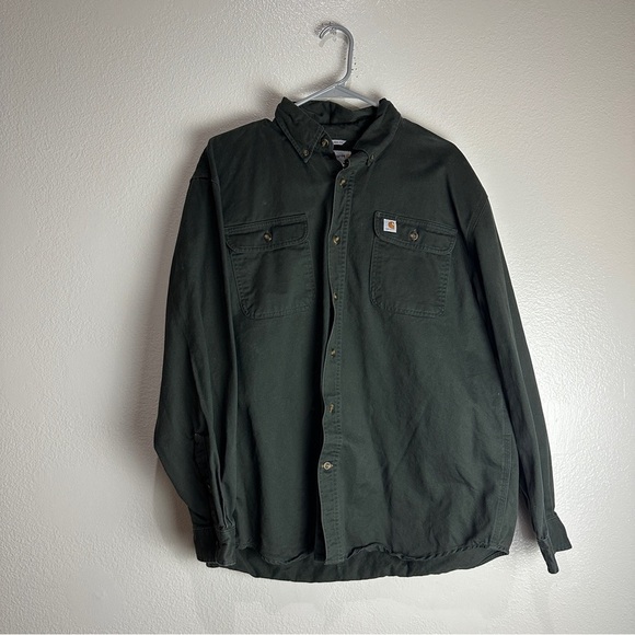 Carhartt Original Long Sleeve Button Up Shirt Size Large - Picture 1 of 8